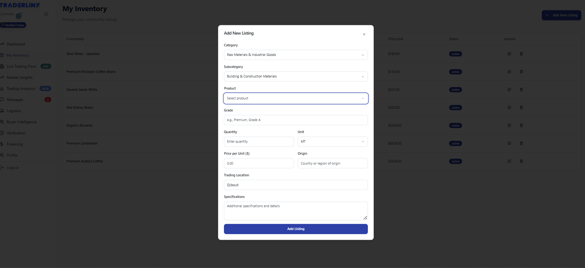 Add New Listing